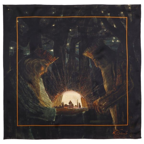 Šilkinė skarelė su M. K. Čiurlionio paveikslu Karalių pasaka